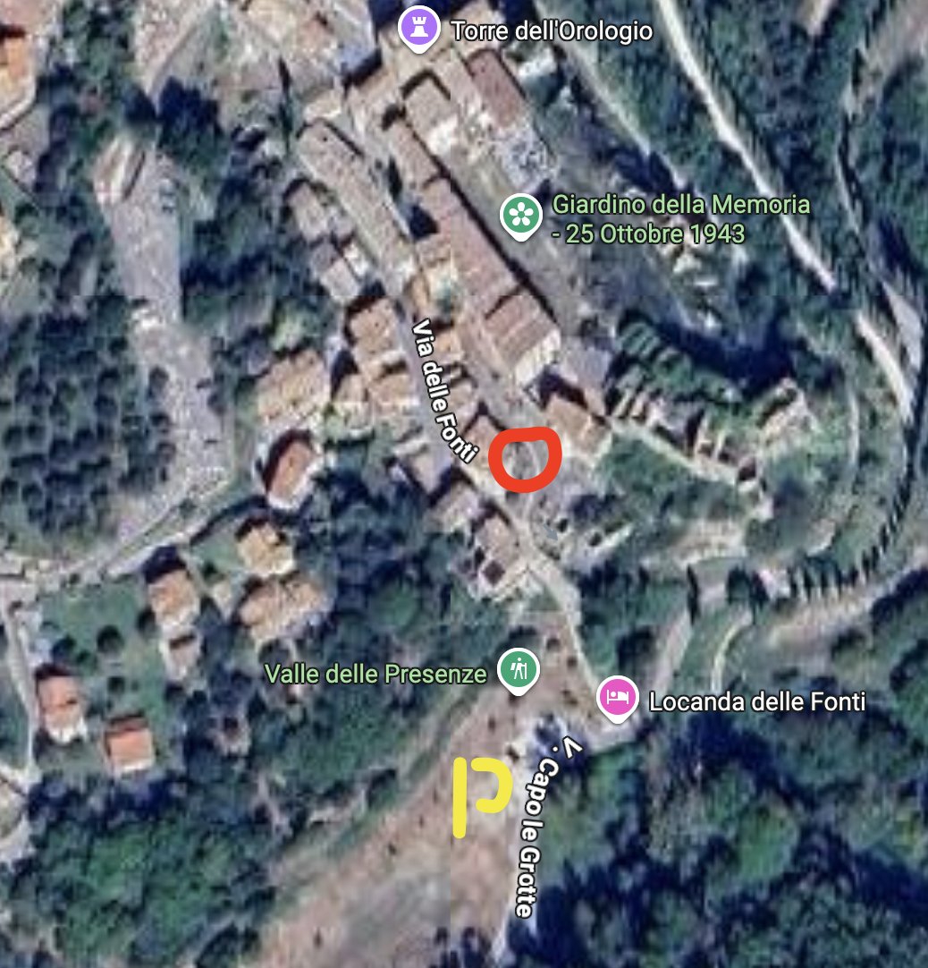 Mappa del parcheggio consigliato a Bassano in Teverina